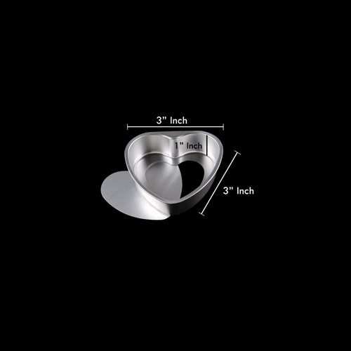 ALUMINIUM HEART CAKE MOLD (REMOVABLE) 3" 80x60x25mm 004-0013, M-3 (1 x 500)