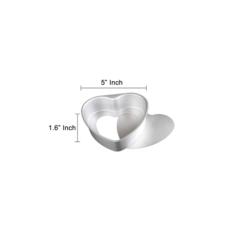 ALUMINIUM HEART CAKE MOLD (REMOVABLE) 5&quot; 138x95x40mm 004-0015, M-5 (1 x 50)