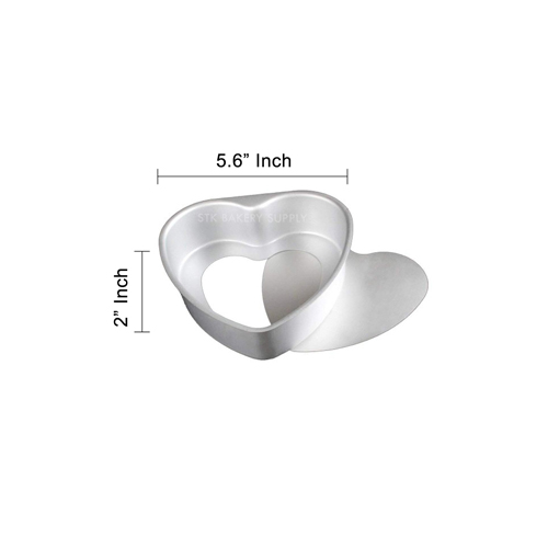 ALUMINIUM HEART CAKE MOLD (REMOVABLE) 6&quot; 155x115x55mm 004-0017, M-6 (1 x 50)