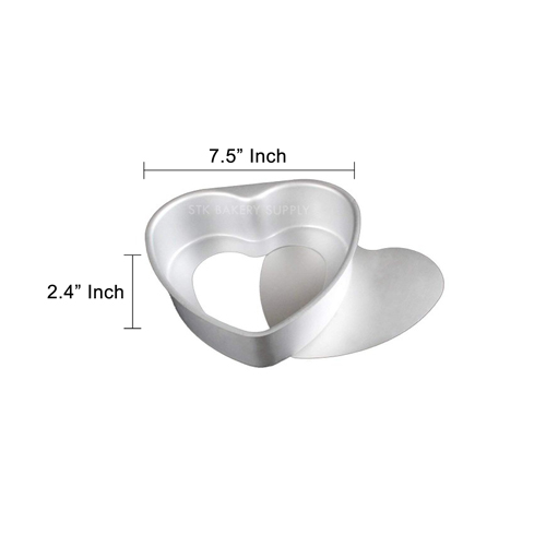 ALUMINIUM HEART CAKE MOLD (REMOVABLE) 8&quot; 210x155x61 004-0019, M-8 (1 x 50)