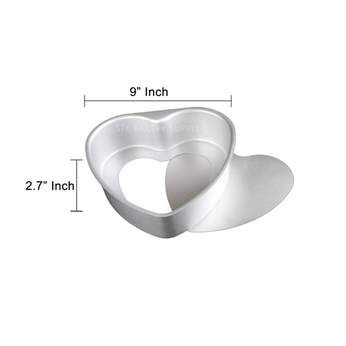 ALUMINIUM HEART CAKE MOLD (REMOVABLE) 10&quot; 255x195x70mm 004-0033, M10 (1 x 50)