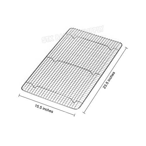 STAINLESS STEEL WIRE GIRD WITH FEET 600x400x25MM 0.6MM MY19019