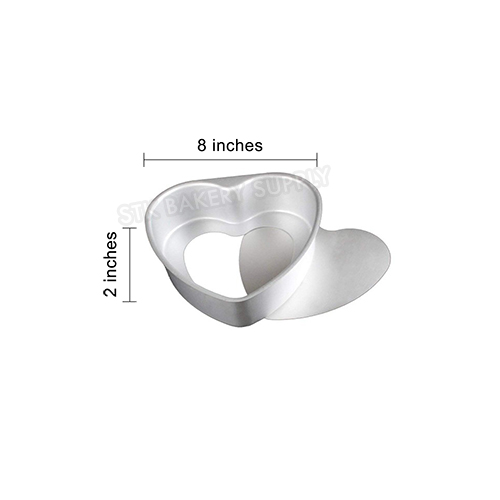 REMOVABLE HEART CAKE PAN 8&quot; 189x178x60MM 1.0MM MY34083