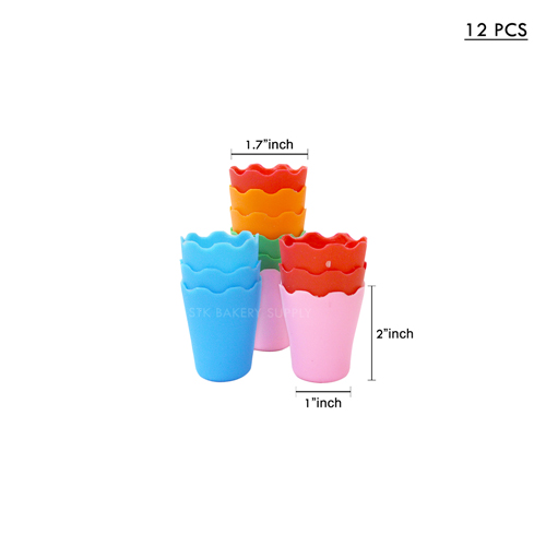 SILICON COLOR CUPCAKE - (12 PCS)