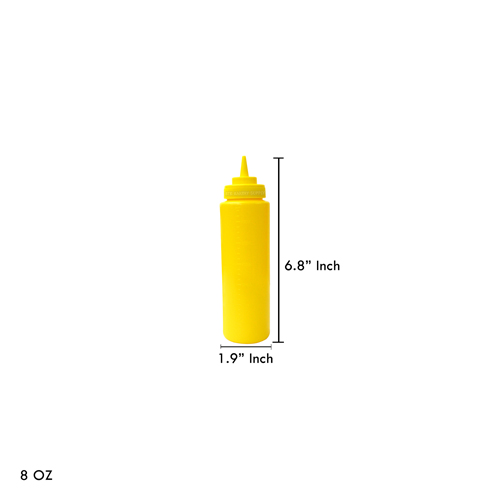(14-02050-02) PE SQUEEZE BOTTLE, Ø50xH175MM,8OZ,YELLOW,