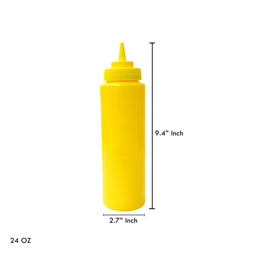 (14-02056-02) PE SQUEEZE BOTTLE, Ø70 xH240MM,24OZ, YELLOW,