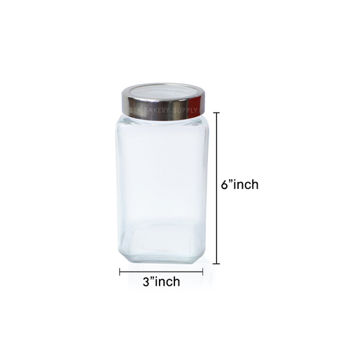 (21-00781)GLASS STORAGE JAR,L9xW9XH18CM,1000ML(350ZL-K2007-L)