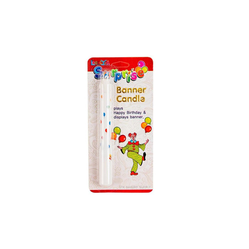 BIRTHDAY SURPRISE BANNER CANDLE LONG