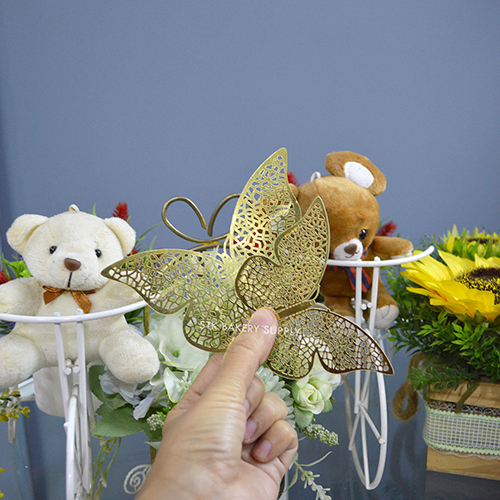 CAKE DECORATION GOLD BUTTERFLY (12PCS)