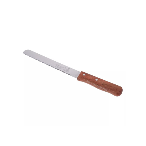 BREAD/CAKE KNIFE WITH WOODEN HANDLE 8&quot; (1 x 30)
