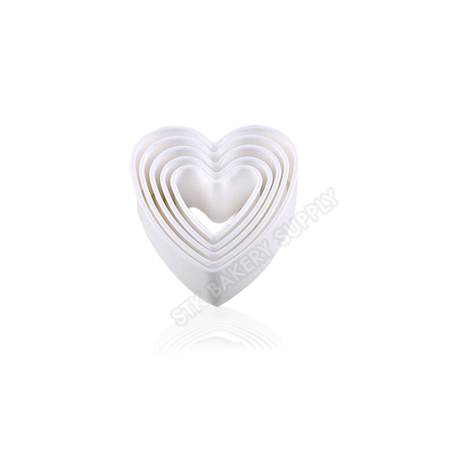 HEART SHAPE PLASTIC CUTTER 5'S SET TC2068