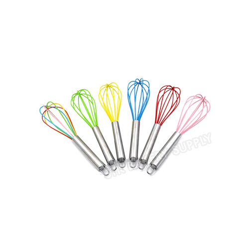 SILICONE WHISK 10&quot; (RED,PINK,BLUE,GREEN,YELLOW,MULTI-COLOR)