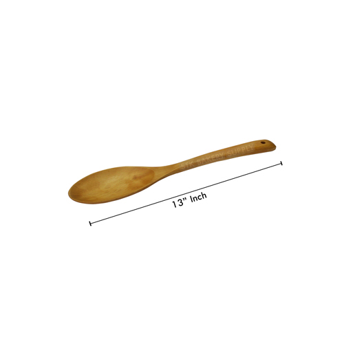 SLOTTED WOODEN SPOON 3&quot; x 13&quot; 1PC
