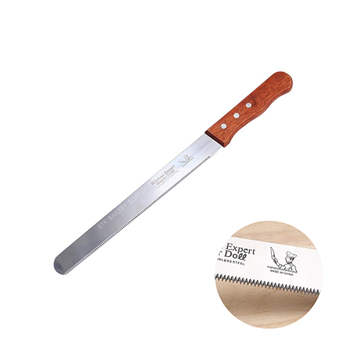 CAKE KNIFE WITH WOODEN HANDLE 12&quot; 8080-2 (1 x 180)