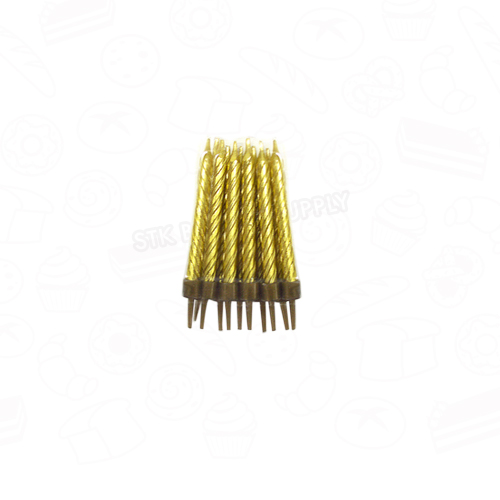 BIRTHDAY CANDLE SET GOLD 12PCS (1x24x12)