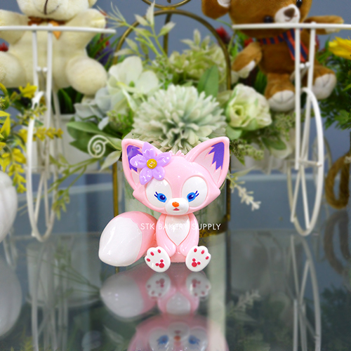 CAKE DECORATION PINK FOX (LINABELL) 1PCS