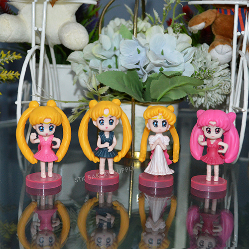 CAKE DECORATION DOLL DESING LONG HAIR GIRL 4PCS SET(40)