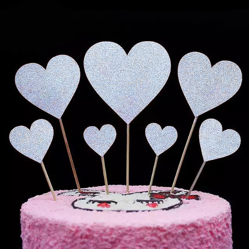 7 HEARTS/STAR DESIGN CAKE TOPPER 1PC (30)