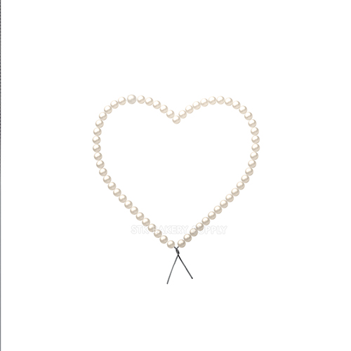 CAKE TOPPER PEARL HEART 1PCS