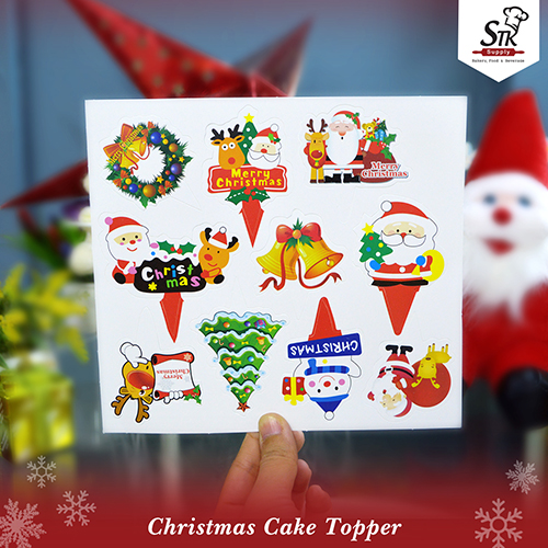CHRISTMAS CAKE TOPPER CARD 1PCS CARD