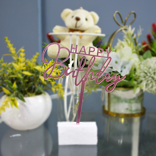 HAPPY BIRTHDAY CAKE TOPPER 1PCS
