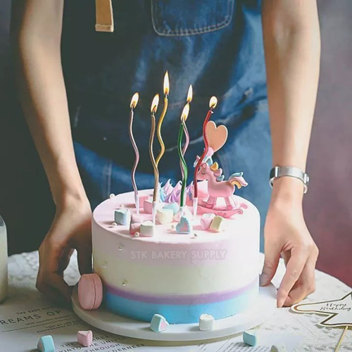 BIRTHDAY CANDLE WAVE SET 6PCS RAINBOW  (1x100)