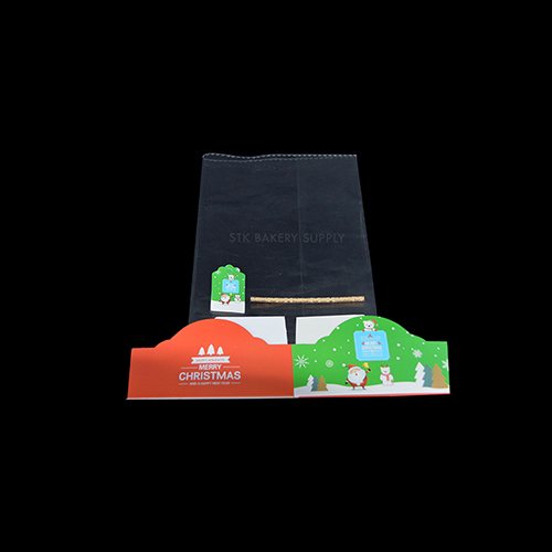 CHRISTMAS PLASTIC BAG (BREAD/COOKIE) ID-2281200454 12x12x7CM (10PCS)