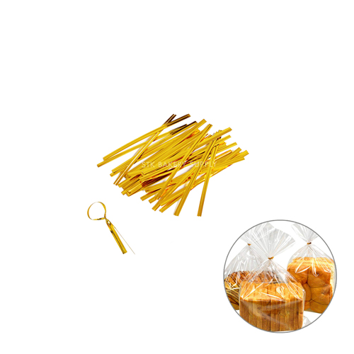 TWIST TIE GOLD, SILVER,RED 8CM 500PCS