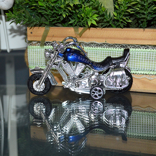 CAKE DECORATION MOTORCYCLE TOY BLUE/RED 1PC