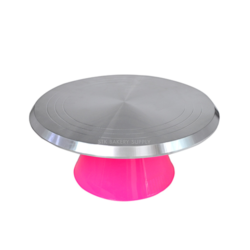 STAINLESS STEEL ROTATING CAKE STAND 11INCHES