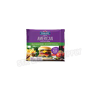 EMBORG AMERCAN CHEDDAR SLICED CHEESE 10'S 200G (1X24)