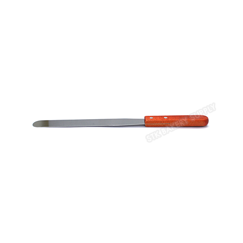 STRAIGHT SPATULA S/S+WOOD HANDLE 8&quot;