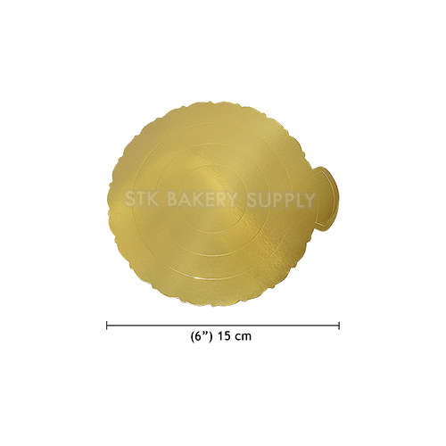 FB60600 CAKE BASE GOLD (ROUND) (6&quot;) 15CM