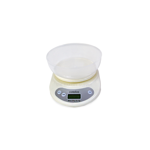 ELECTRONIC SCALE PP PLASTIC 1G/5KG 200x160x28MM FB53401