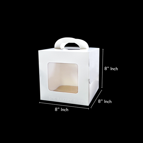CAKE BOX WITH HANDLE WITH WINDOW  (6"CAKE) WS