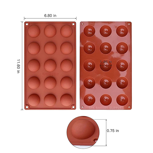 SILICON ROUND SHAPE MOULD 15 HOLES (3.2x2CM DIAMETER)