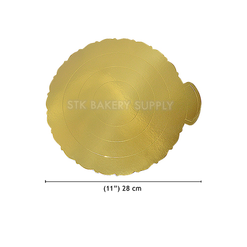 CAKE BASE ROUND GOLD (10&quot;CAKE) 28CM YJ2042-3 (1x300)