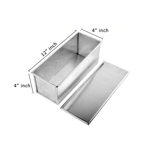 BREAD PAN WITH LID 1000G (12&quot; x 4&quot; x 4&quot;)