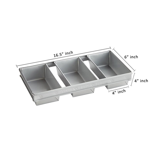 BREAD PAN WITH LID 450G ,3PCS SET (6" x 4.3" x 4")