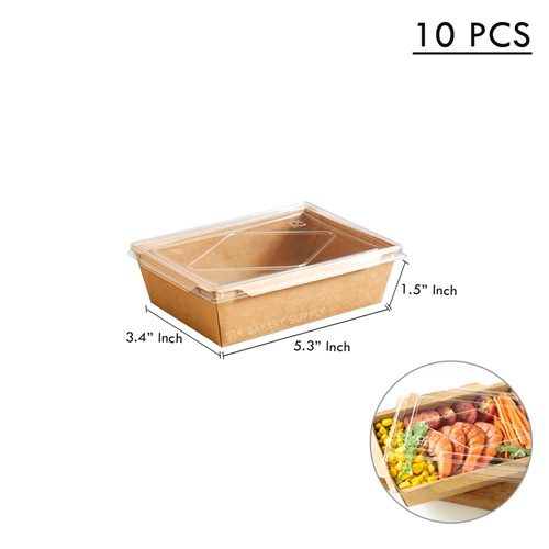 DISPOSABLE LUNCH BOX KRAFT PAPER WITH LIPS 500ML(JH-A-500B) 10PCS (1x20)