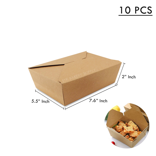 DISPOSABLE LUNCH BOX KRAFT PAPER 1500ML(JH-D-003) 10PCS (1x20)