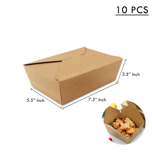 DISPOSABLE LUNCH BOX KRAFT PAPER 2000ML(JH-D-004/FBO-4-00001),(NO.4) 10PCS (1x20)