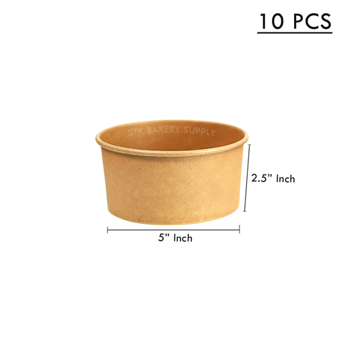 DISPOSABLE BOWL KRAFT PAPER WITH LID 750ML (JH-H-750B(S))(150) 10PCS (1x30)