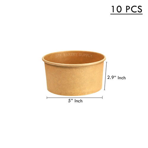 DISPOSABLE BOWL KRAFT PAPER WITH LID 1000ML(JH-H-1000B(M))(150) 10PCS (1x30)