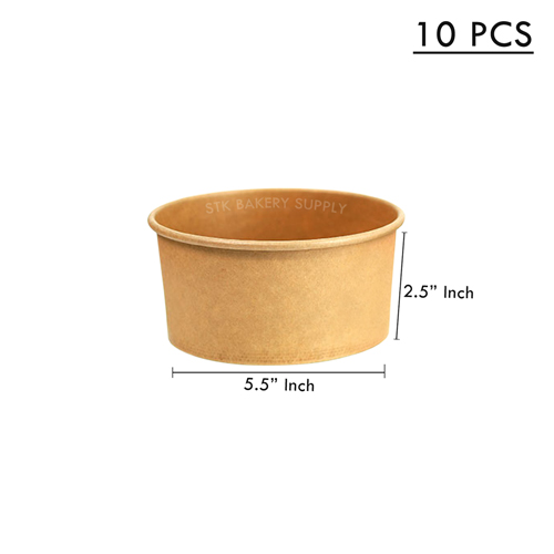 DISPOSABLE BOWL KRAFT PAPER WITH 1100ML(JH-H-1100B(L)) (165) 10PCS (1x30)