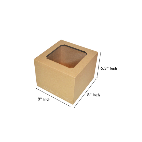CAKE BOX KRAFT PAPER 20.5 x 20.5 x 16 CM (AA-J6-000) 1PC (1x20x25)