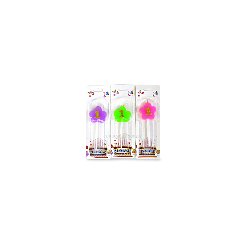 CANDLE NUMBER FLOWER/BUTTERFLY DESIGN NO-1 1PC (1x25)