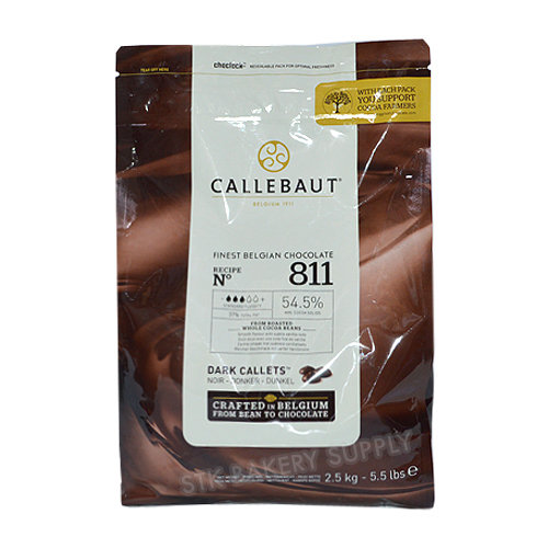 CALLEBAUT  BELGIAN DARK CALLETS CHOCOLATE   811NV-T70 / 811-E4-U71(54.5%) (2.5KG ) (1 x 8)