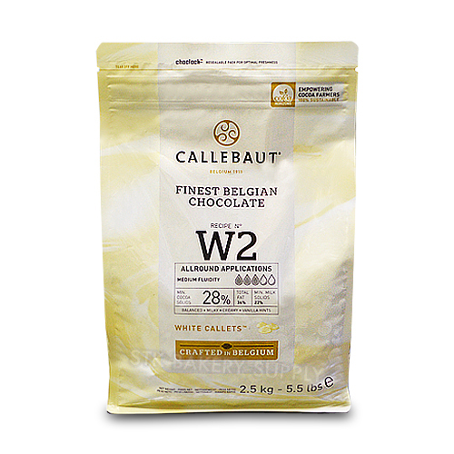 CALLEBAUT FINEST BELGIAN CHOCOLATE WHITE CALLETS 2.5KG (1 x 8 )