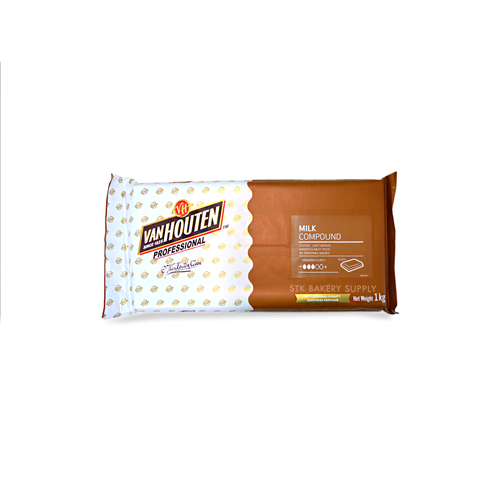 VAN HOUTEN MILK COMPOUND BLOCK 1KG (1×10)